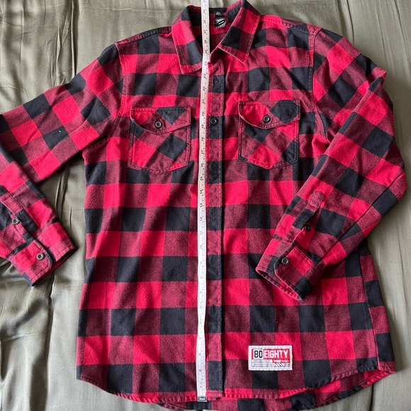 80Eighty red plaid flannel, S - Picture 1 of 2